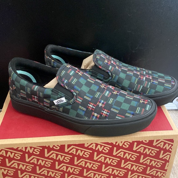 Plaid Check ComfyCush Slip On Vans - Picture 3 of 5